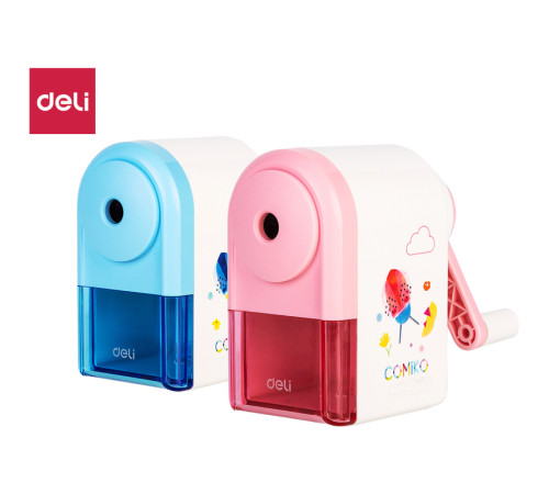 Точилка DELI "Comiko" механическая, с контейнером, ассорти 