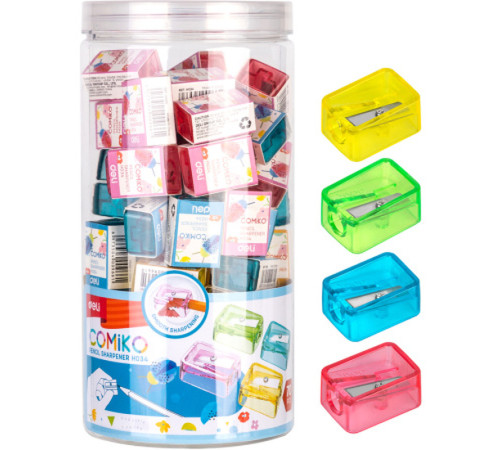 Точилка DELI "Comiko" пластмассовая, 1 лезвие