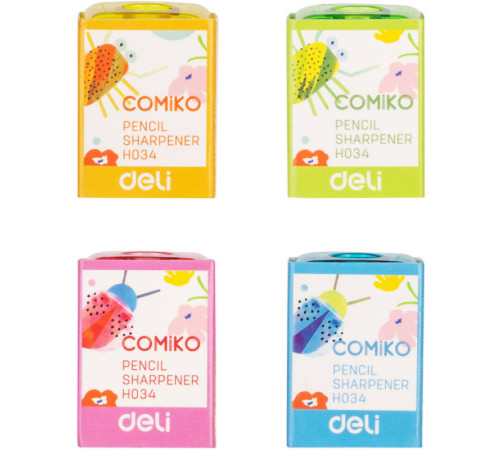 Точилка DELI "Comiko" пластмассовая, 1 лезвие