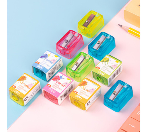 Точилка DELI "Comiko" пластмассовая, 1 лезвие