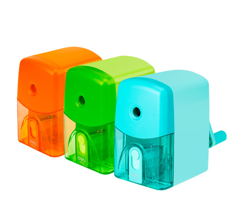 Точилка DELI "Е0635" механическая, с контейнером, ассорти