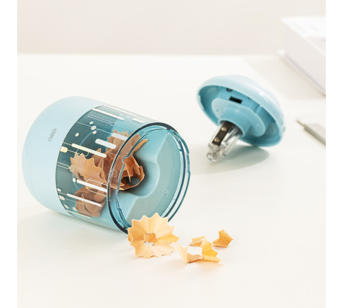 Точилка DELI "H508" электрическая, с контейнером, синяя