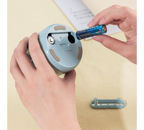 Точилка DELI "H508" электрическая, с контейнером, синяя