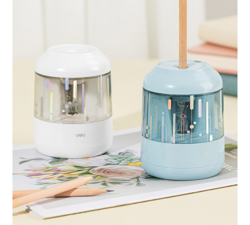 Точилка DELI "H508" электрическая, с контейнером, синяя