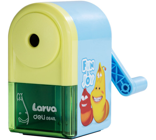 Точилка DELI "Larva" механическая, с контейнером, ассорти 