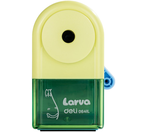 Точилка DELI "Larva" механическая, с контейнером, ассорти 