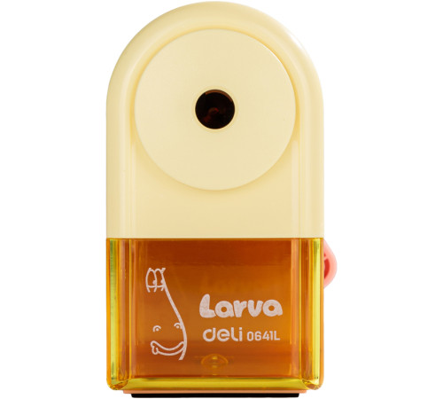 Точилка DELI "Larva" механическая, с контейнером, ассорти 