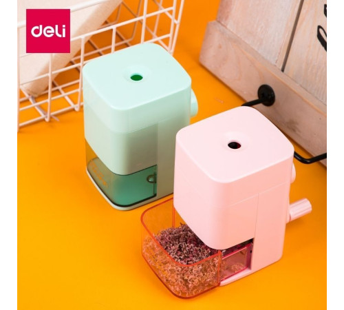 Точилка DELI "Macaron" механическая, с контейнером, ассорти