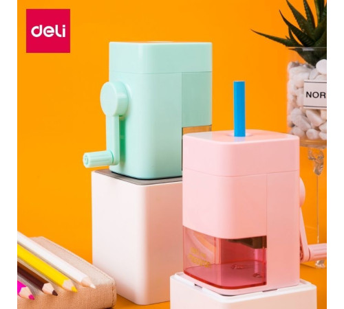 Точилка DELI "Macaron" механическая, с контейнером, ассорти