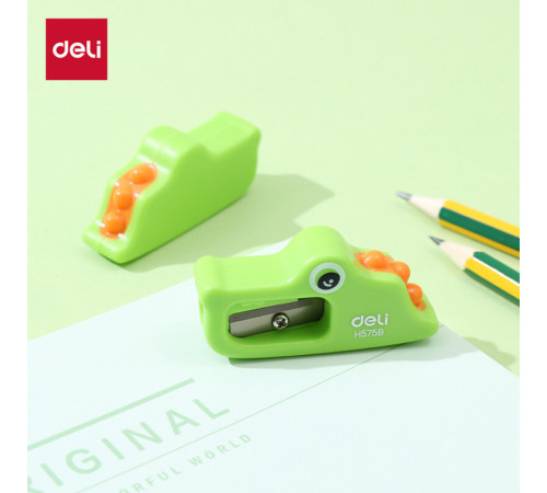 Точилка DELI "Magic Zoo" дракон, пластиковая, 1 отверстие, зеленая