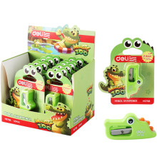 Точилка DELI "Magic Zoo" дракон, пластиковая, 1 отверстие, зеленая