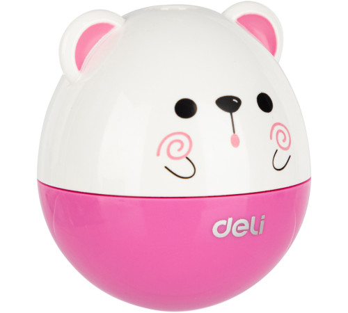 Точилка DELI "Magic Zoo" неваляшка, пластиковая, 1 отверстие, с контейнером, ассорти