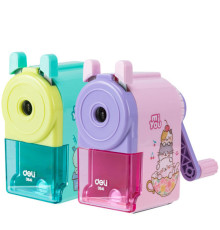 Точилка DELI "Mi You" механическая, с контейнером, ассорти