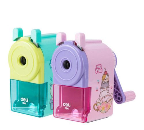 Точилка DELI "Mi You" механическая, с контейнером, ассорти