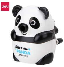 Точилка DELI "Панда" механическая, с контейнером, ассорти