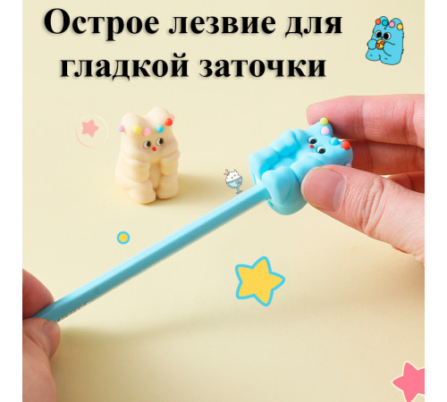 Точилка DELI "PupuBaby" пластиковая, 1 отверстие, ассорти