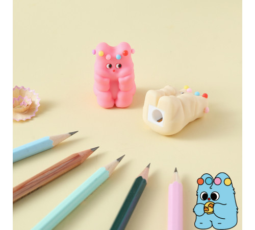 Точилка DELI "PupuBaby" пластиковая, 1 отверстие, ассорти