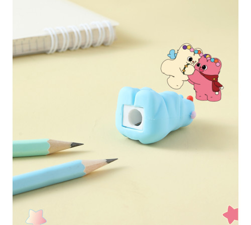 Точилка DELI "PupuBaby" пластиковая, 1 отверстие, ассорти