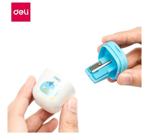 Точилка DELI "R01300" пластиковая, с контейнером, ассорти