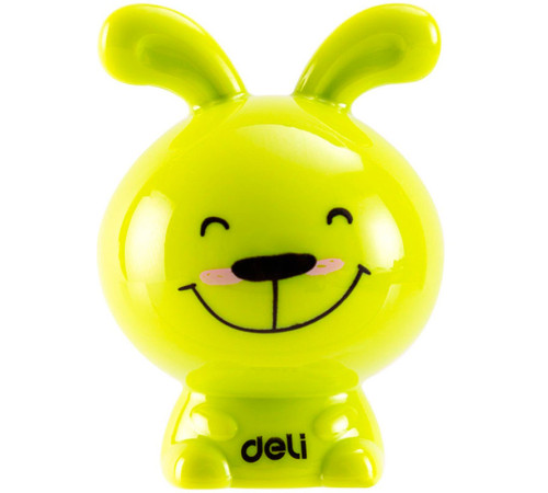 Точилка DELI "Rabbit" пластиковая, 1 отверстие с контейнером, ассорти