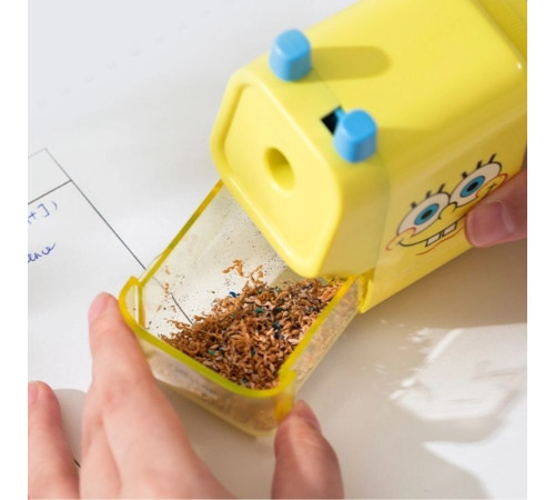 Точилка DELI  "SpongeBob" механическая, с контейнером, ассорти 