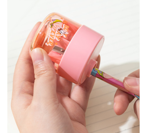 Точилка DELI "SpongeBob", с контейнером, ассорти