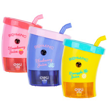 Точилка DELI "Стакан" механическая, с контейнером, ассорти 