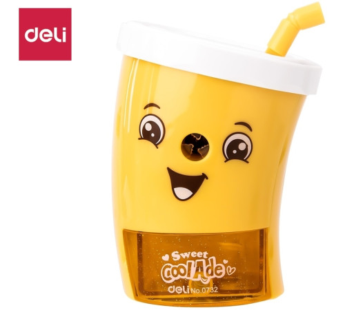 Точилка DELI "Стакан" механическая, с контейнером, ассорти 