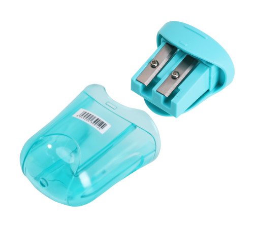 Точилка DELI "U-touch"  пластиковая,  2 отверстия с контейнером, ассорти