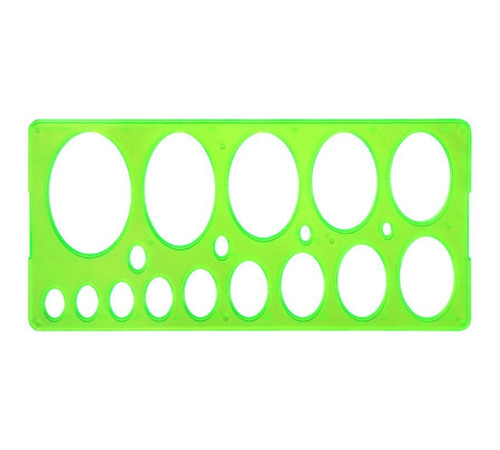 Трафарет эллипсов СТАММ 8-75 мм, пластиковый, зеленый
