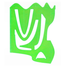 Трафарет графиков функций СТАММ, пластиковый, зеленый