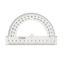 Транспортир Стамм (180 градусов, 12 см), прозрачный