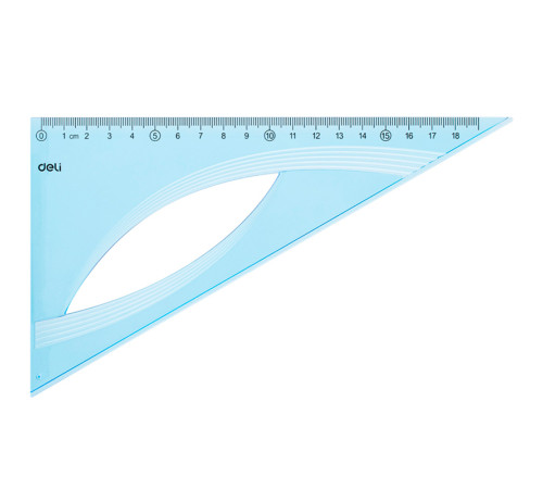 Треугольник Deli (60 градусов, 21 см), тонированная, голубой