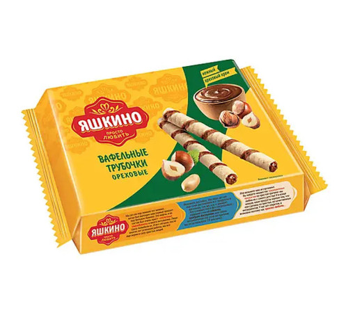Трубочки вафельные Яшкино «Ореховые», 190 гр.