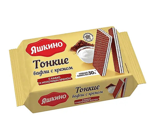 Вафли Яшкино «Какао и молочный крем», 144 гр.