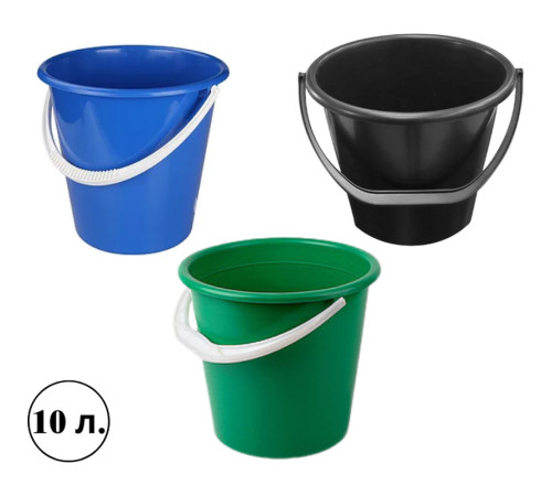 Ведро пластиковое ПЭ 10 литров, капрон 