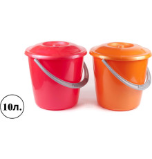 Ведро пластиковое с крышкой, 10 литров