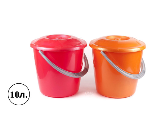 Ведро пластиковое с крышкой, 10 литров