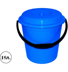 Ведро пластиковое с крышкой, 15 литров