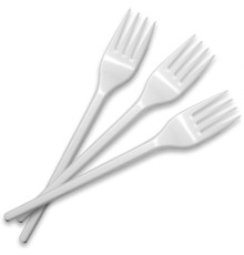 Вилка пластиковая, 165 мм одноразовая, 100  штук в упаковке