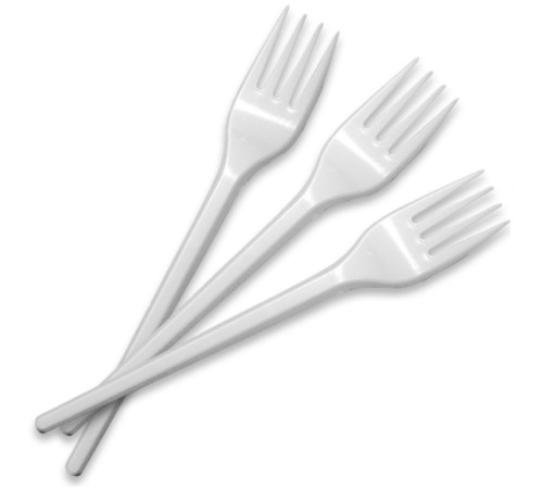 Вилка пластиковая, 165 мм одноразовая, 100  штук в упаковке