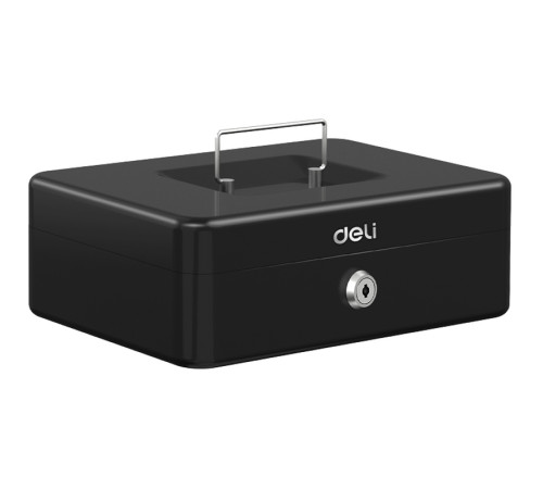 Ящик для денег DELI, 85х250х180 мм, 1,2 кг, сталь, черный