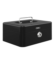 Ящик для денег DELI, 90х200х160 мм, 0,9 кг, сталь, черный