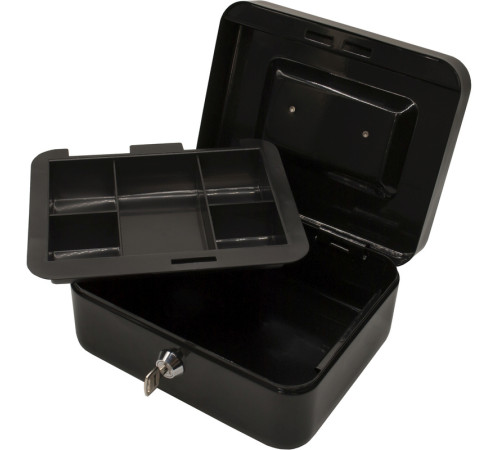 Ящик для денег Silwerhof, 90х200х160 мм, 0,917 кг, сталь, черный