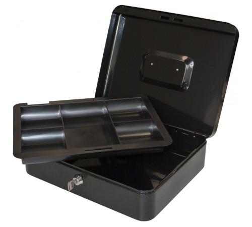 Ящик для денег Silwerhof, 90х300х240 мм, 1,66 кг, сталь, черный