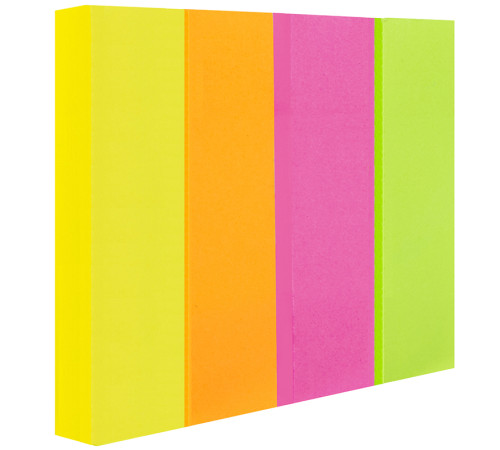 Закладки клейкие DELI 50 х 12 мм, бумажные, неон ассорти,  4 цв х 100  листов