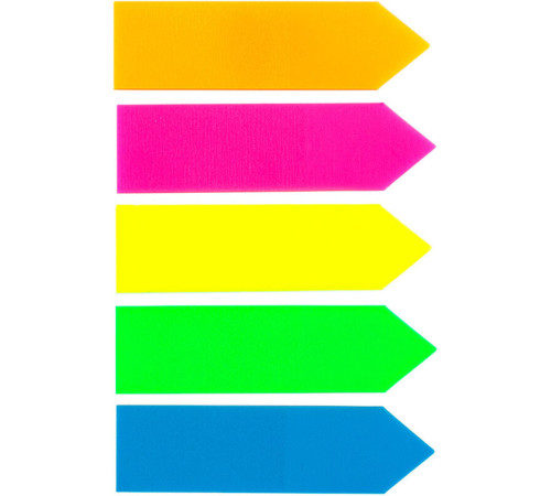 Закладки клейкие "Basy", 12 х 45 мм, стрелки, пластиковые, 5 цв х 25 листов