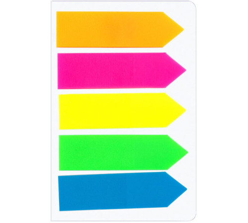 Закладки клейкие "Basy", 12 х 45 мм, стрелки, пластиковые, 5 цв х 25 листов