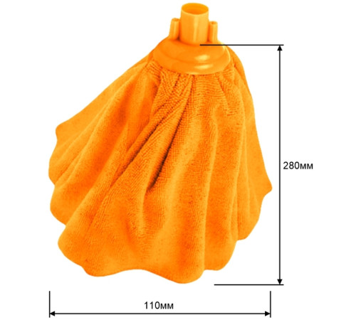 Запаска для швабры OfficeClean Professional МОП "Юбка", микрофибра, 28 см, оранжевая