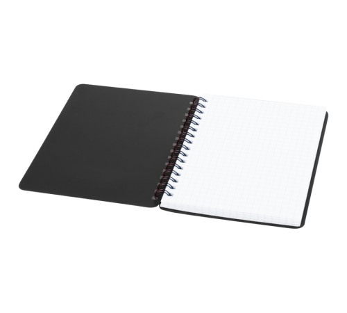 Записная книжка BG "Base" А6, 60 листов на гребне, черная пластиковая обложка, клетка